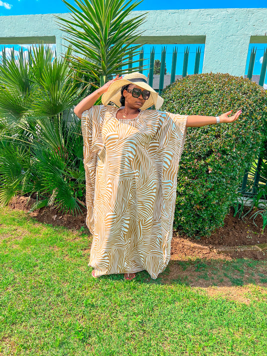 Striped caftan summer maxi dress